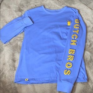Baby blue dutch bros shirt